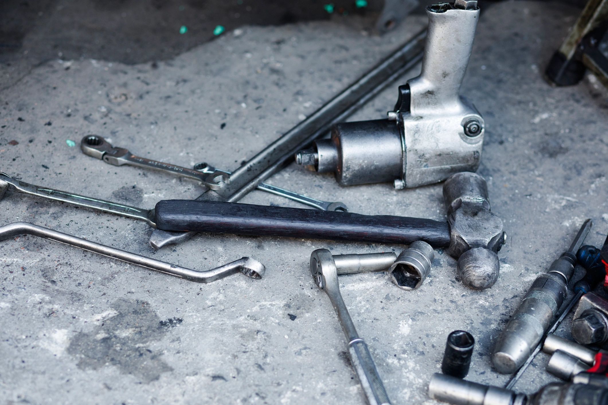 Close-up of auto mechanic tools